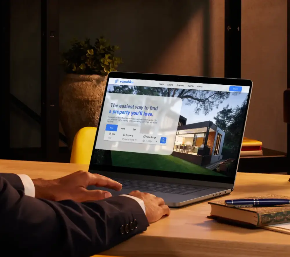 Mockup of rumahku website design