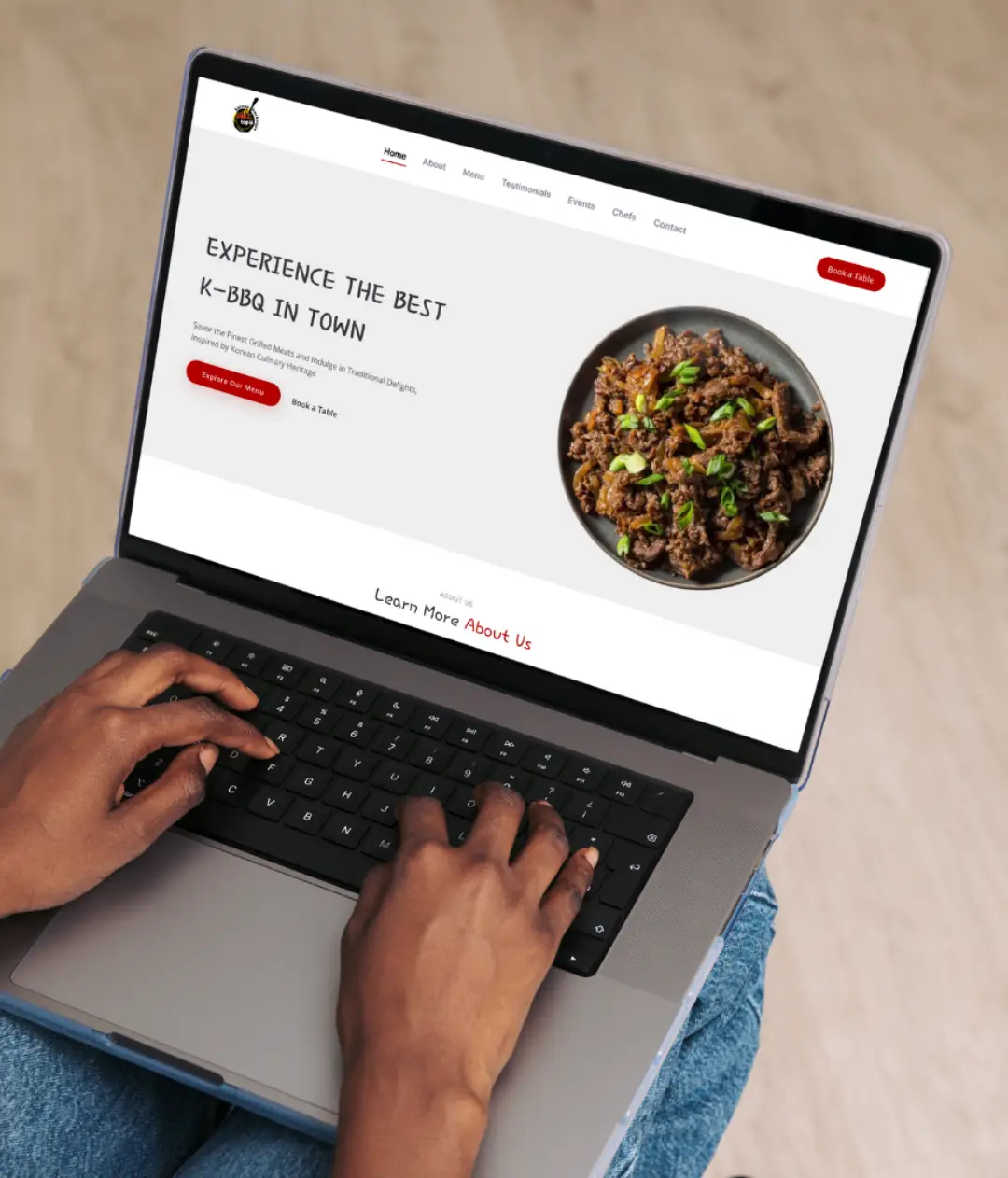 Mockup of Grilltopia website design